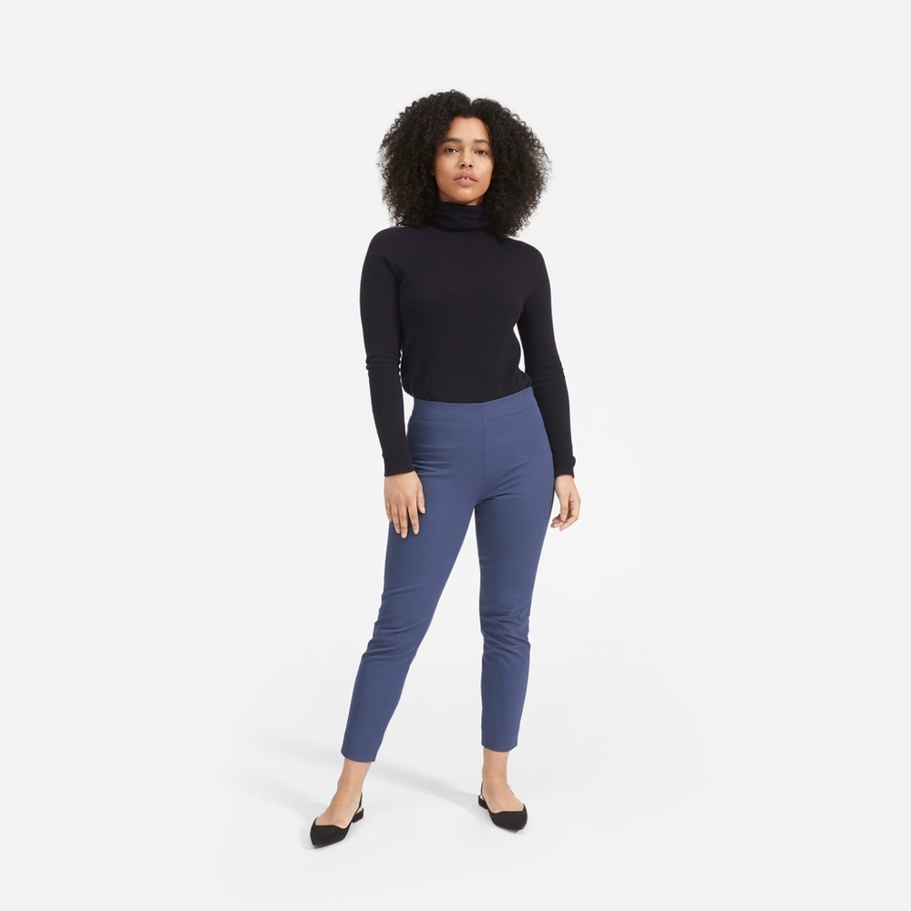 Everlane Side Zip Stretch Work Pants Atlantic Blue Size 6
